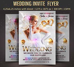 时尚大气的婚礼庆典海报模板：Wedding Event Flyer